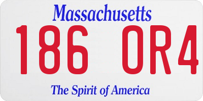 MA license plate 186OR4