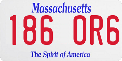 MA license plate 186OR6