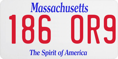 MA license plate 186OR9