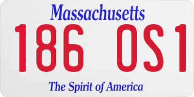 MA license plate 186OS1