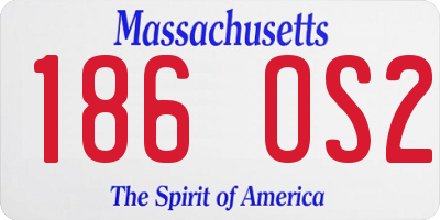 MA license plate 186OS2