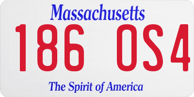 MA license plate 186OS4