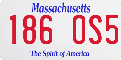 MA license plate 186OS5