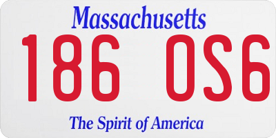 MA license plate 186OS6
