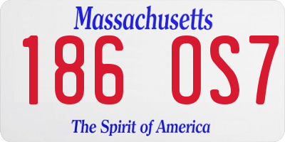 MA license plate 186OS7
