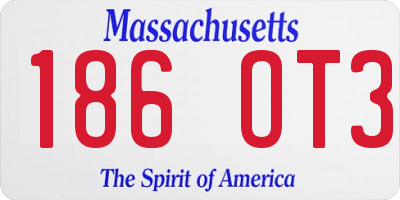 MA license plate 186OT3