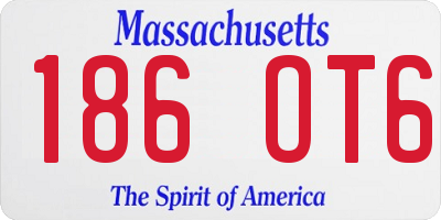 MA license plate 186OT6