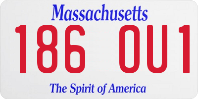 MA license plate 186OU1