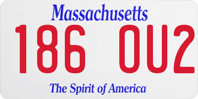 MA license plate 186OU2