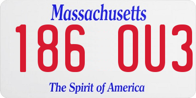 MA license plate 186OU3