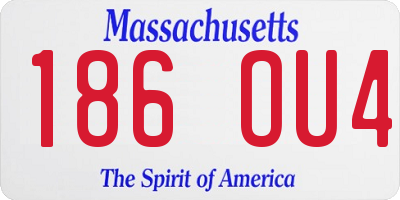 MA license plate 186OU4