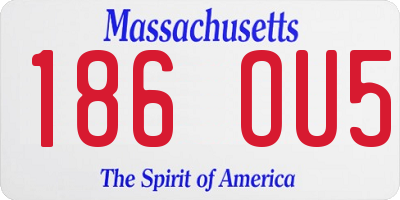 MA license plate 186OU5