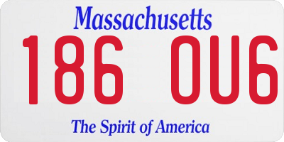 MA license plate 186OU6
