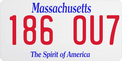 MA license plate 186OU7
