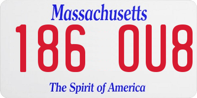 MA license plate 186OU8