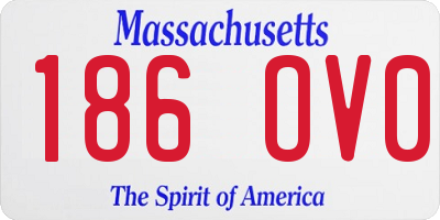 MA license plate 186OV0
