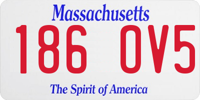 MA license plate 186OV5
