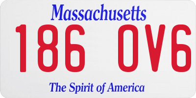 MA license plate 186OV6