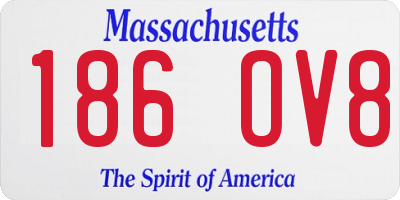 MA license plate 186OV8