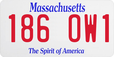 MA license plate 186OW1