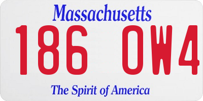 MA license plate 186OW4