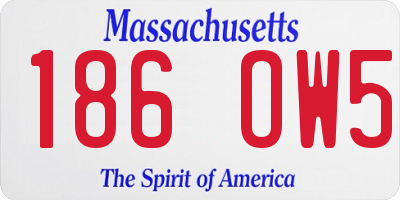 MA license plate 186OW5