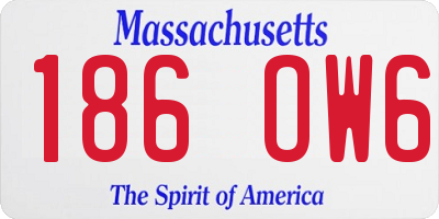 MA license plate 186OW6