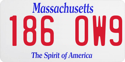 MA license plate 186OW9