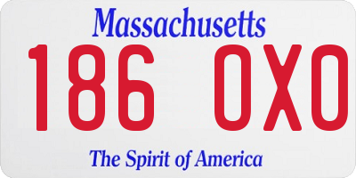 MA license plate 186OX0