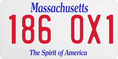 MA license plate 186OX1