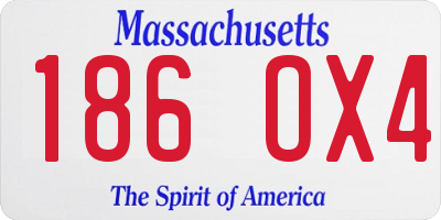 MA license plate 186OX4