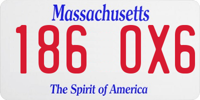 MA license plate 186OX6