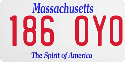 MA license plate 186OY0