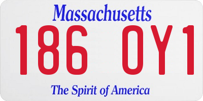 MA license plate 186OY1
