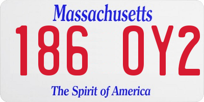 MA license plate 186OY2