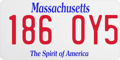 MA license plate 186OY5