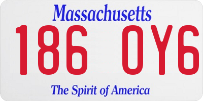 MA license plate 186OY6