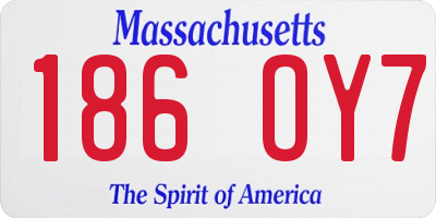 MA license plate 186OY7
