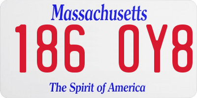 MA license plate 186OY8