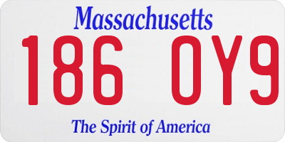 MA license plate 186OY9