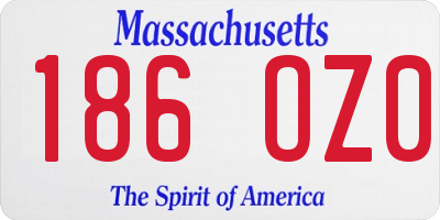 MA license plate 186OZ0