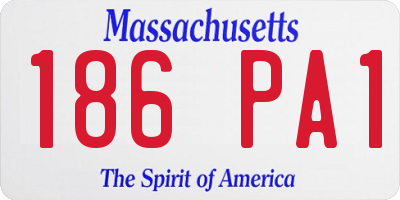 MA license plate 186PA1
