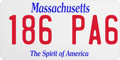 MA license plate 186PA6