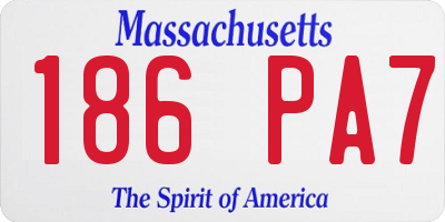 MA license plate 186PA7