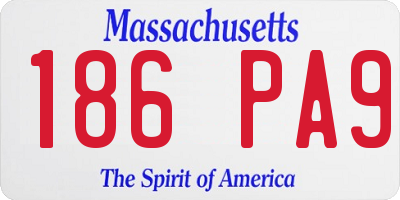 MA license plate 186PA9