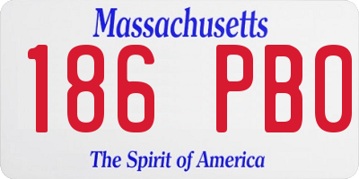 MA license plate 186PB0