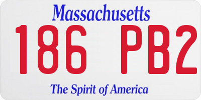 MA license plate 186PB2