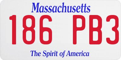MA license plate 186PB3