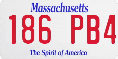 MA license plate 186PB4