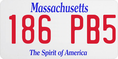 MA license plate 186PB5